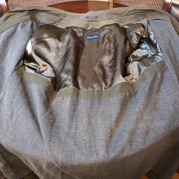 Nautica trench coat with attached lining Men's Size 44R in olive green - Picture 12 of 15